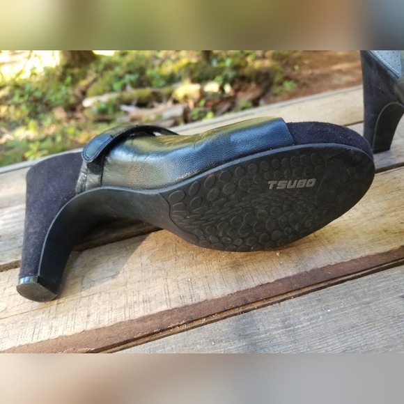 Size 10 High Heel Sandle Shoes Black Tsubo & White Clark's Artisan Collection - Picture 9 of 15